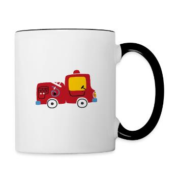 Futur pompier cadeau humour - Mug contrasté - blanc/noir - Droite