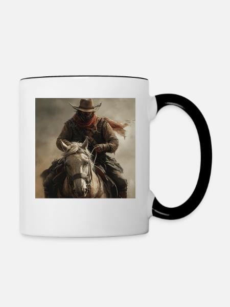 Cowboy - Tasse zweifarbig - Weiß/Schwarz