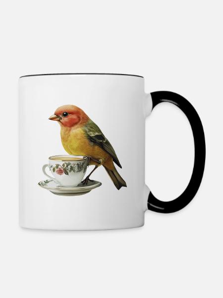 Finch Bird Kaffee - Tasse zweifarbig - Weiß/Schwarz