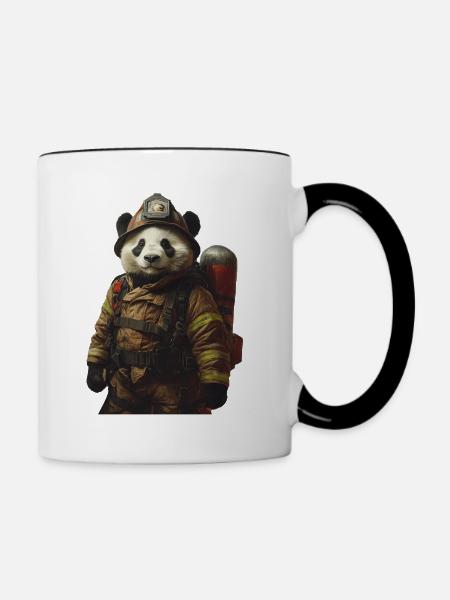 Panda - Tasse zweifarbig - Weiß/Schwarz