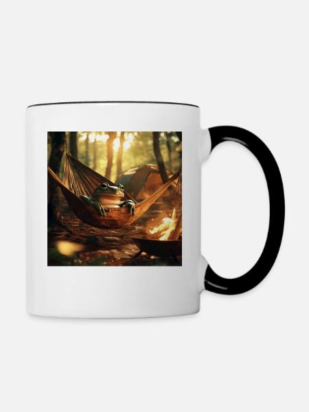 Frosch - Tasse zweifarbig - Weiß/Schwarz