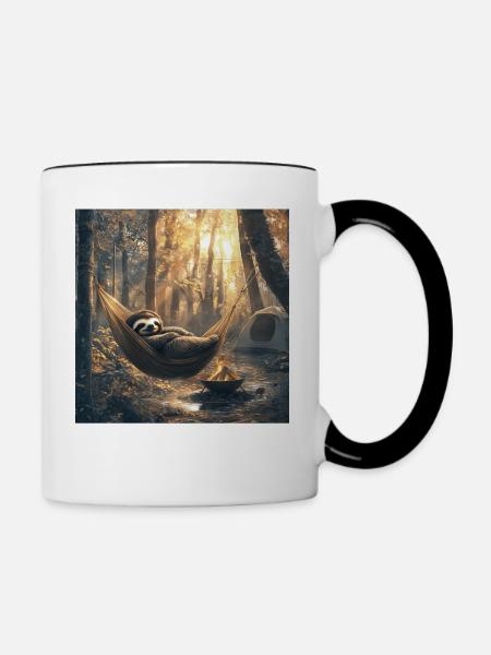 Faultier - Tasse zweifarbig - Weiß/Schwarz