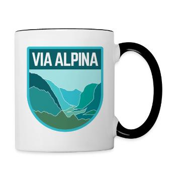 Via Alpina - Mug contrasté - blanc/noir - Droite