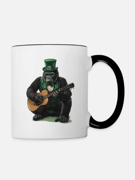 Gorilla - Tasse zweifarbig - Weiß/Schwarz