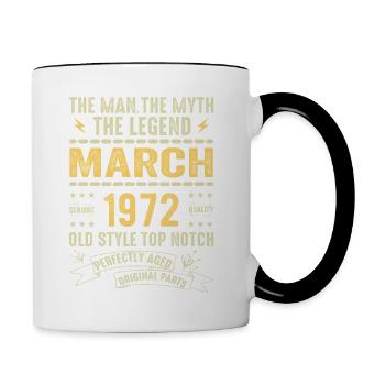 Mars 1972 Jubilé 1972 - Légendes Mars 1972 - Mug contrasté - blanc/noir - Droite