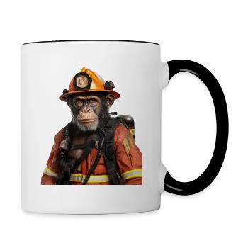 Schimpanse - Tasse zweifarbig - Weiß/Schwarz - Rechts