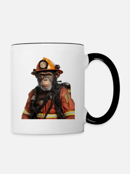 Schimpanse - Tasse zweifarbig - Weiß/Schwarz