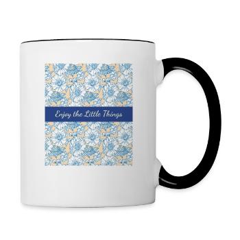 Enjoy the little things with floral patterns - Contrasting Mug - white/black - Right