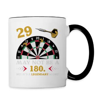 Pas 180 mais un classique des fléchettes du 29e anniversaire - Mug contrasté - blanc/noir - Droite