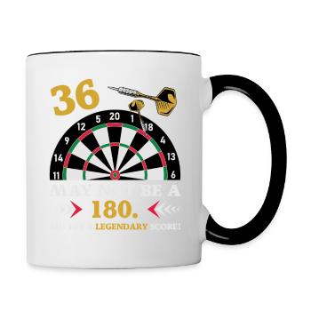 Pas 180 mais un classique 36e anniversaire : des fléchettes - Mug contrasté - blanc/noir - Droite