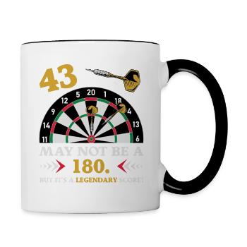 Pas 180 mais un classique 43e anniversaire Fléchettes - Mug contrasté - blanc/noir - Droite