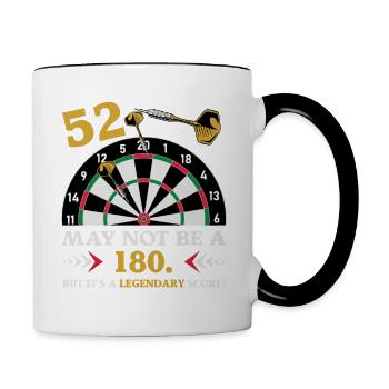Pas 180 mais un classique : les fléchettes du 52e anniversaire - Mug contrasté - blanc/noir - Droite