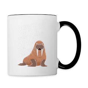 Walross - Tasse zweifarbig - Weiß/Schwarz - Rechts