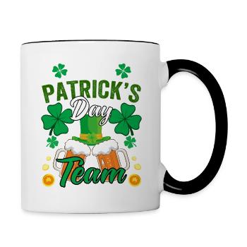 St-Patricks Team Équipe Saint Patrick Bière Trèfle - Mug contrasté - blanc/noir - Droite