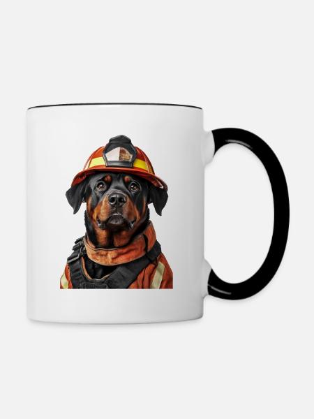 Rottweiler - Tasse zweifarbig - Weiß/Schwarz