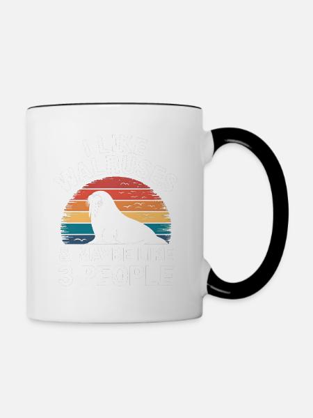 Walross - Tasse zweifarbig - Weiß/Schwarz