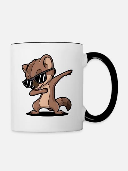 Wiesel - Tasse zweifarbig - Weiß/Schwarz