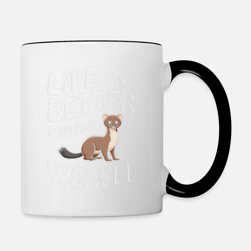 Wiesel - Tasse zweifarbig - Weiß/Schwarz