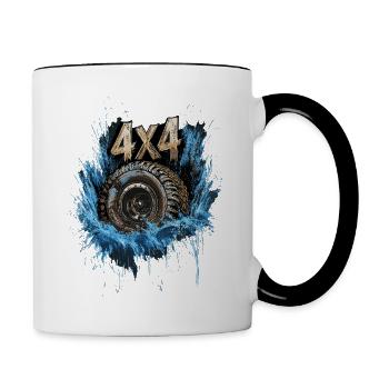 4x4 Offroad Off Road Off-Road Tire - Contrasting Mug - white/black - Right
