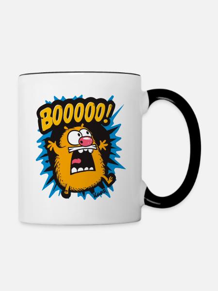 Lustiger Boo Hamster - Tasse zweifarbig - Weiß/Schwarz
