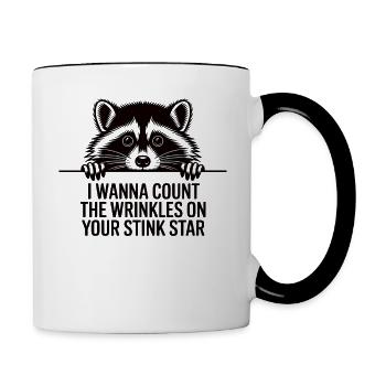 Je veux compter les rides sur ta star puante anale - Mug contrasté - blanc/noir - Droite
