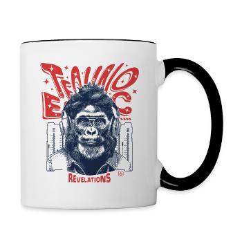 Techno Festival Shirt: Monkey & Ecstatic Revelations - Contrasting Mug - white/black - Right