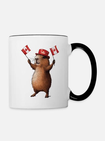 Wasserschwein - Tasse zweifarbig - Weiß/Schwarz