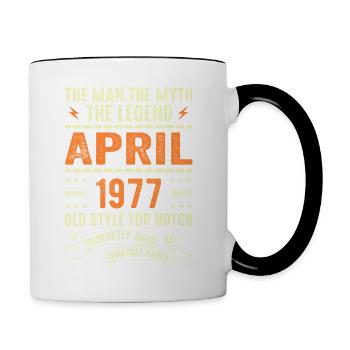 APRIL 1977, APRIL 1977 - Contrasting Mug - white/black - Right