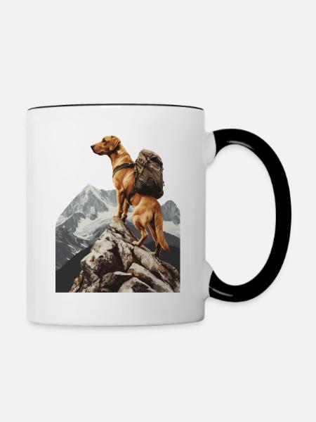 Hund - Tasse zweifarbig - Weiß/Schwarz
