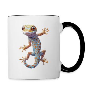 Gecko - Tasse zweifarbig - Weiß/Schwarz - Rechts