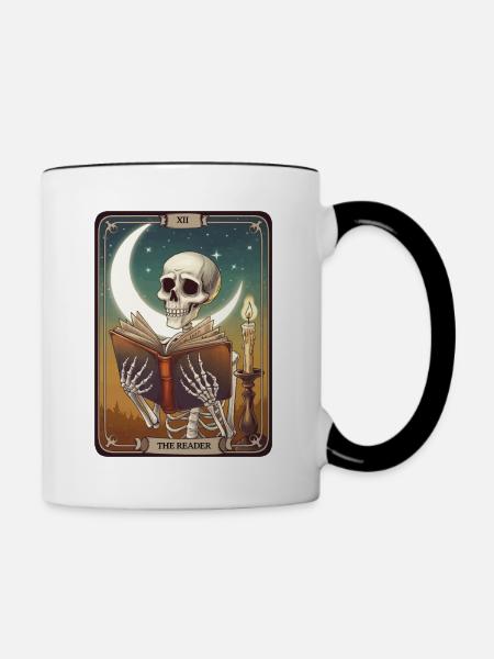 Tarotkarte - Tasse zweifarbig - Weiß/Schwarz