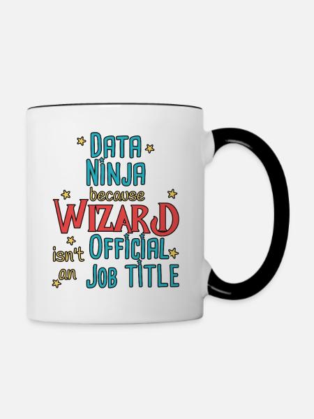 Data Ninja Wizard - Tasse zweifarbig - Weiß/Schwarz
