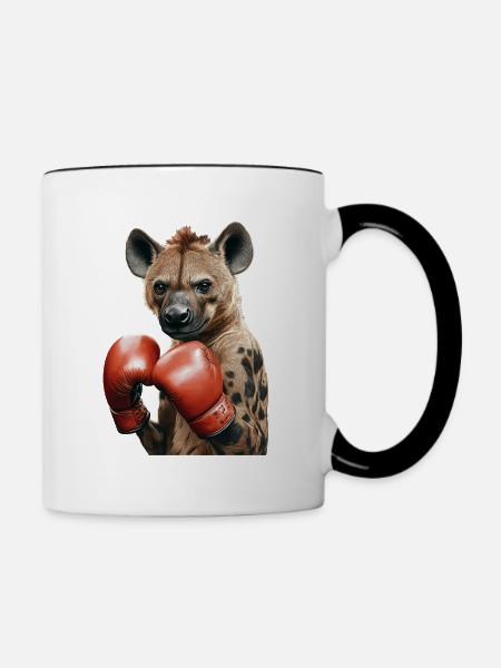 Hyäne - Tasse zweifarbig - Weiß/Schwarz