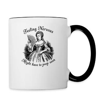 Feeling Nervous Might Have To Poop Soon Meme - Contrasting Mug - white/black - Right