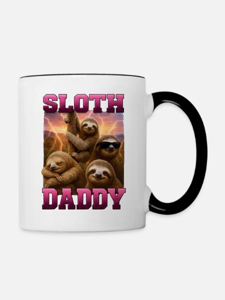 Faultier - Tasse zweifarbig - Weiß/Schwarz