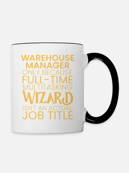 Warehouse Manager multitasking Wizard - Tasse zweifarbig - Weiß/Schwarz