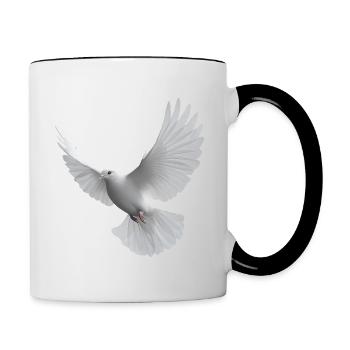 Weiße Taube - Tasse zweifarbig - Weiß/Schwarz - Rechts