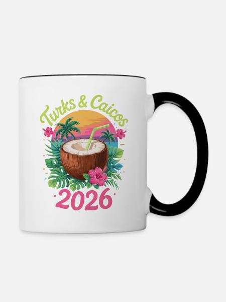 Turks- und Caicosinseln - Tasse zweifarbig - Weiß/Schwarz