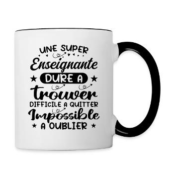 Ein toller Lehrer - Lehrergeschenk - Tasse zweifarbig - Weiß/Schwarz - Rechts
