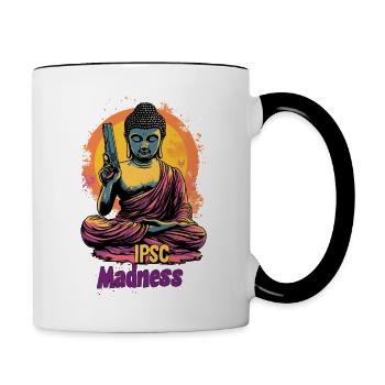Folie de Bouddha IPSC - Mug contrasté - blanc/noir - Droite