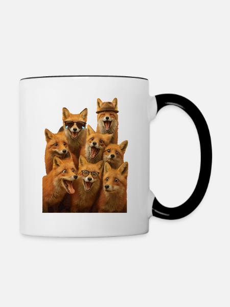 Fuchs - Tasse zweifarbig - Weiß/Schwarz