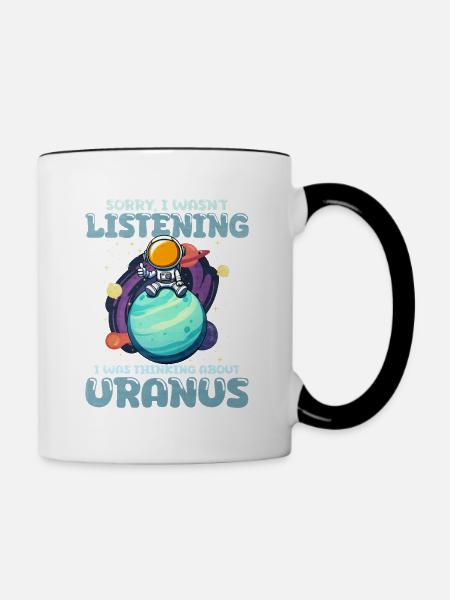 Uranus - Tasse zweifarbig - Weiß/Schwarz