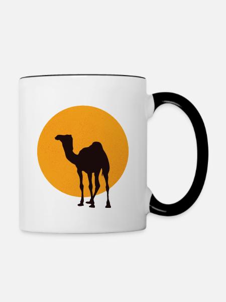 Dromedar Kamel Silhouette - Tasse zweifarbig - Weiß/Schwarz