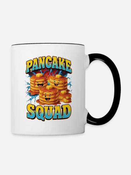 Pfannkuchen - Tasse zweifarbig - Weiß/Schwarz