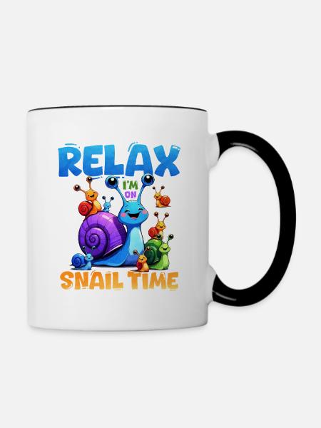 Schnecke - Tasse zweifarbig - Weiß/Schwarz
