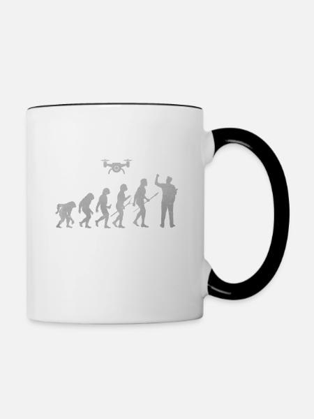 Drone - Tasse zweifarbig - Weiß/Schwarz