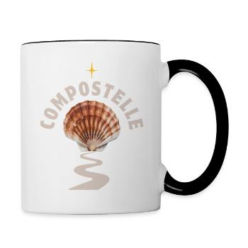 Coquille Saint Jacques sur Chemin de Compostelle - Mug contrasté - blanc/noir - Droite