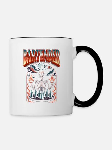 Barkeeper Halloween Barmann Barkeeperin - Tasse zweifarbig - Weiß/Schwarz