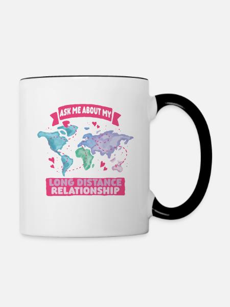 Fernbeziehung - Tasse zweifarbig - Weiß/Schwarz