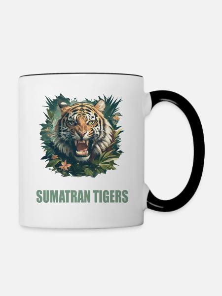 Sumatra-Tiger - Tasse zweifarbig - Weiß/Schwarz